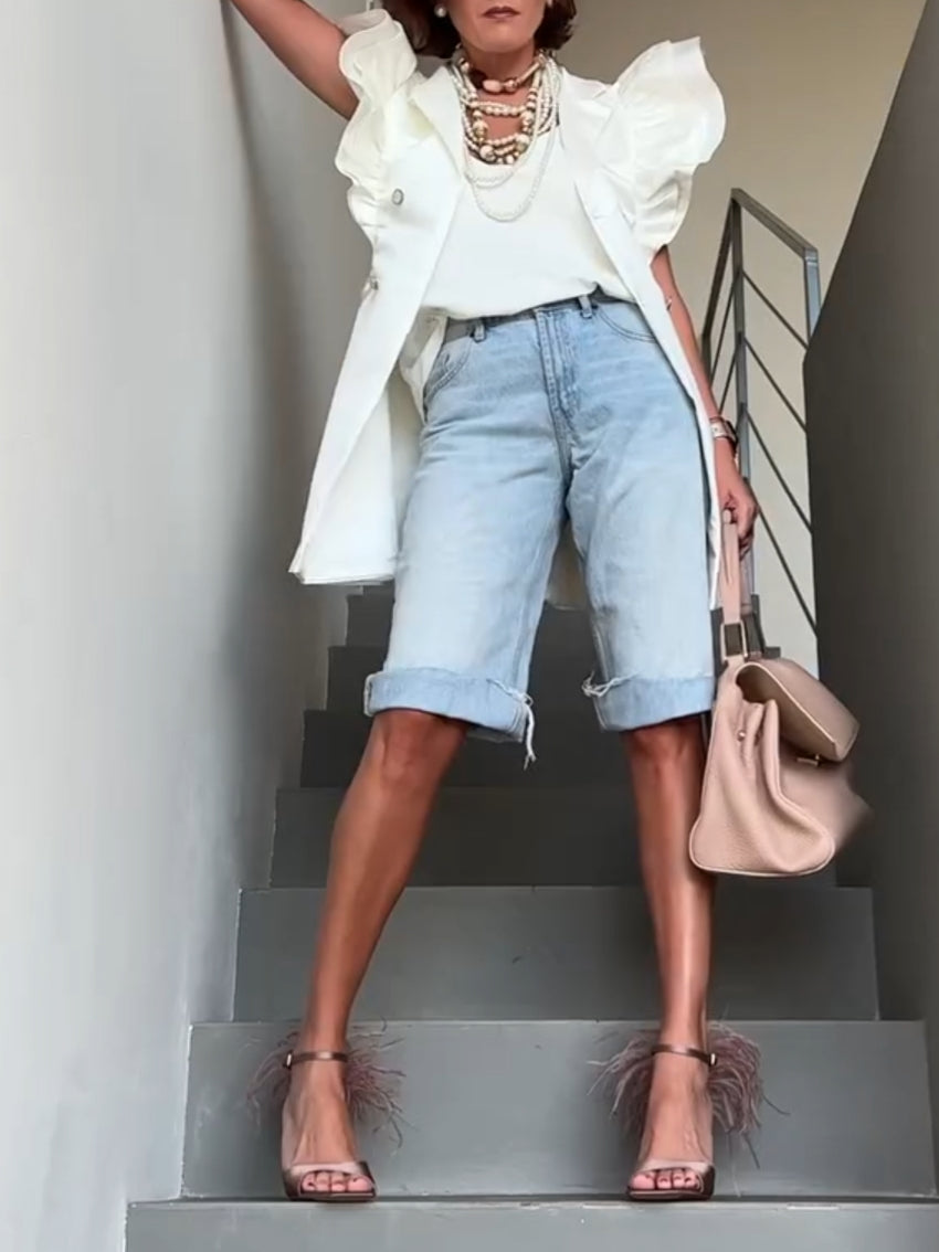 Sleeveless Folds Suit Mini Dress