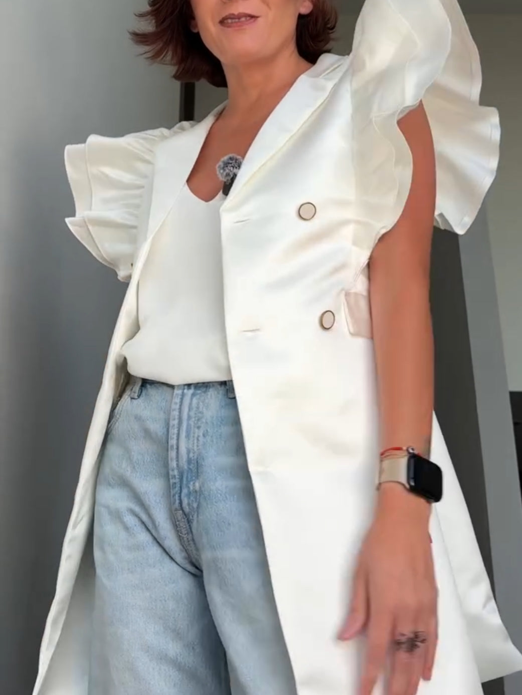 Sleeveless Folds Suit Mini Dress