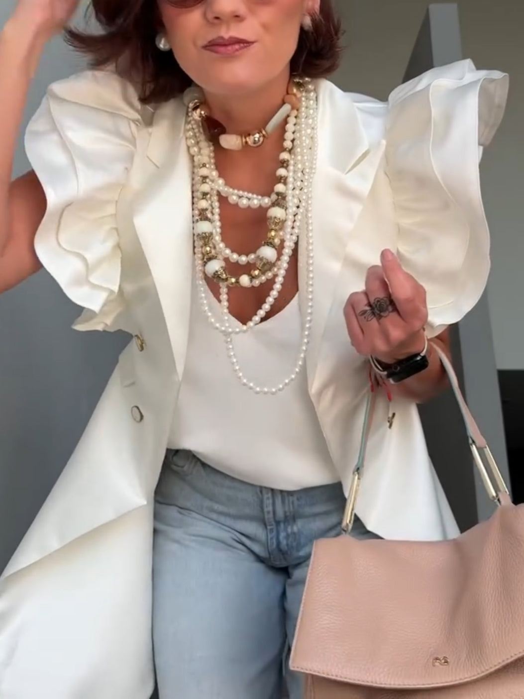 Sleeveless Folds Suit Mini Dress