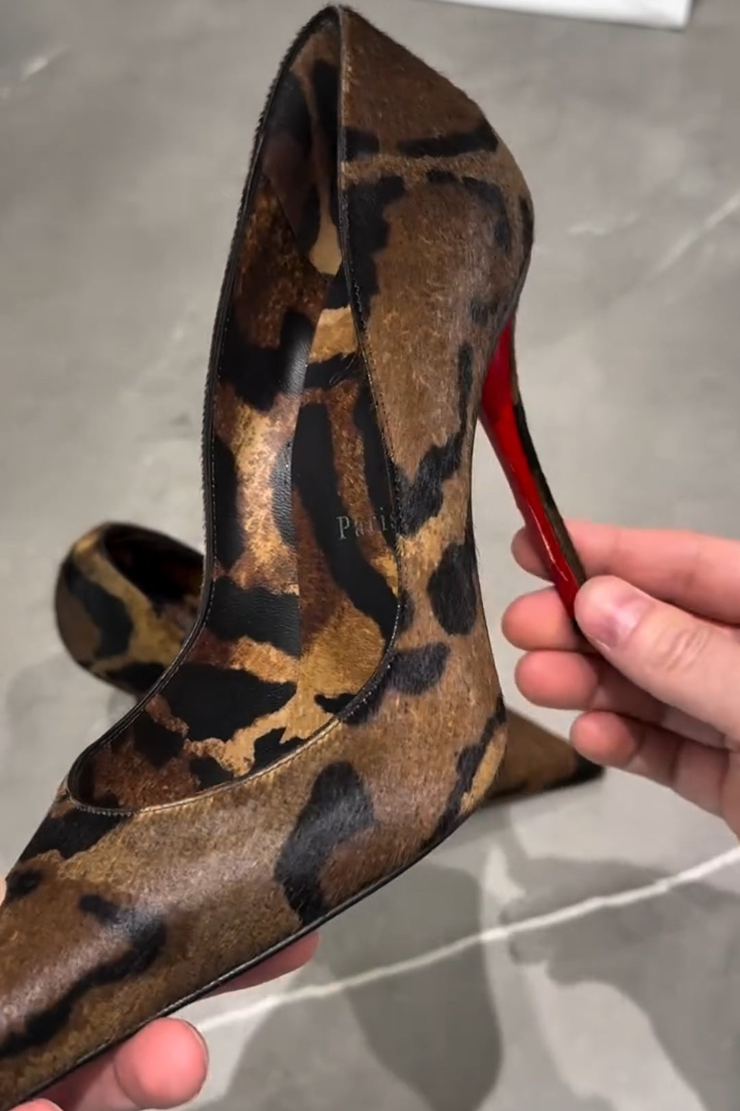 Leopard Print Suede High Heels