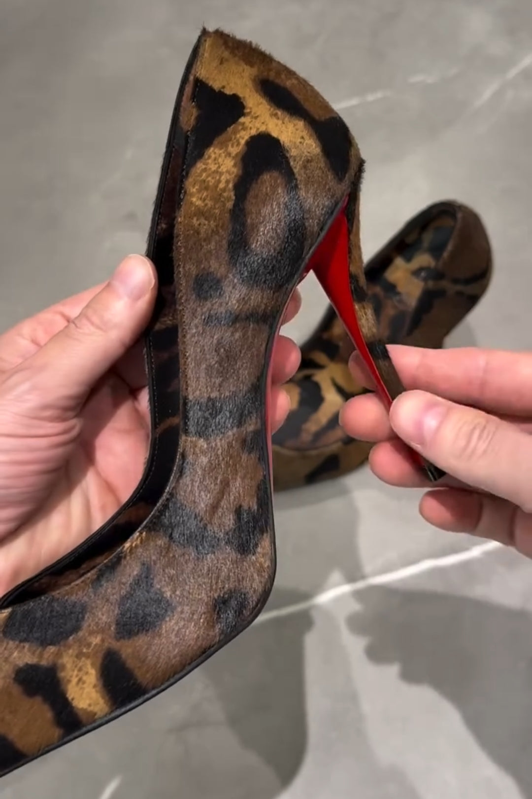 Leopard Print Suede High Heels