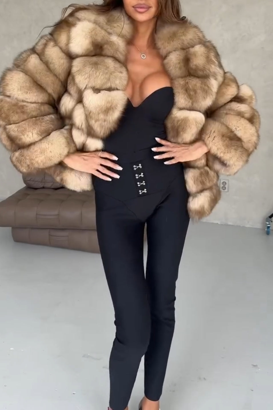 Lapel Luxury Fur Coat