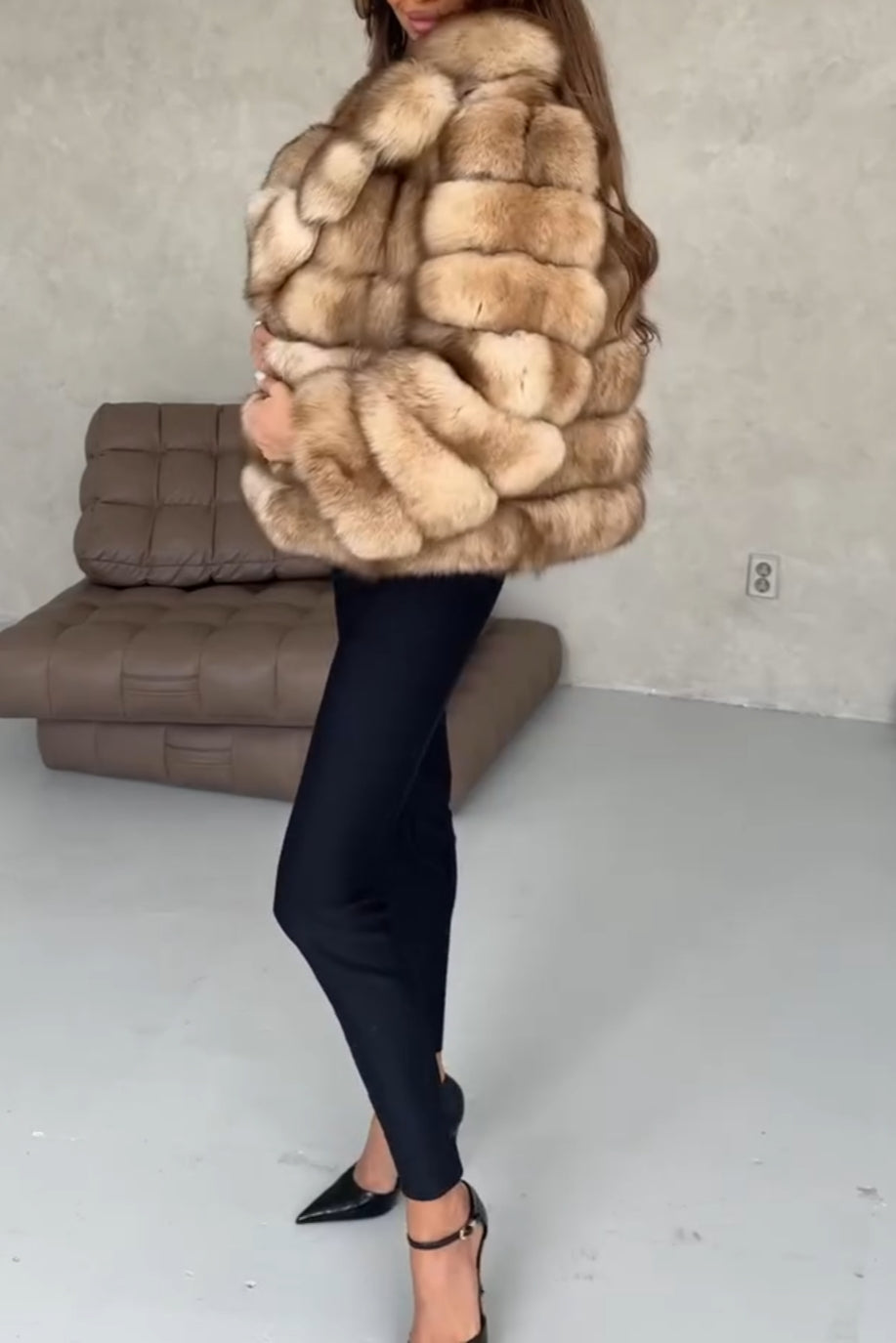 Lapel Luxury Fur Coat