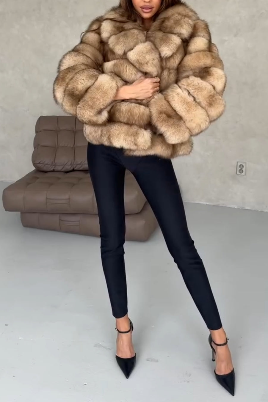 Lapel Luxury Fur Coat