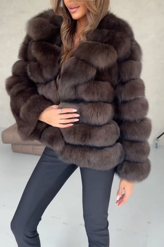 Lapel Luxury Fur Coat