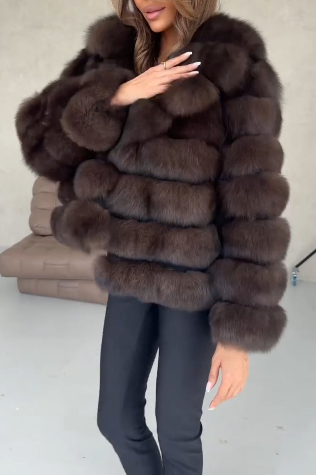 Lapel Luxury Fur Coat