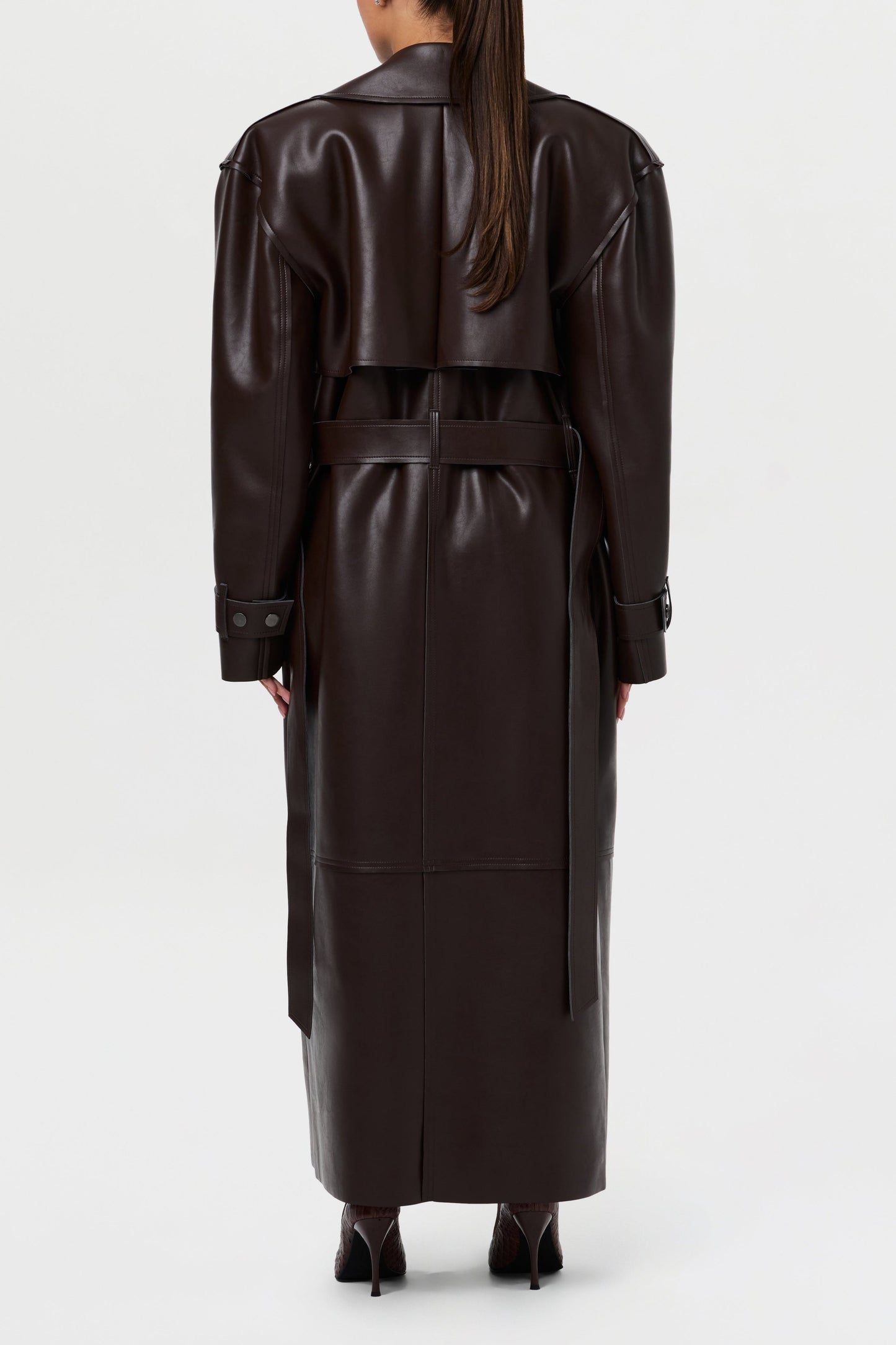 Vegan Leather Trench Coat