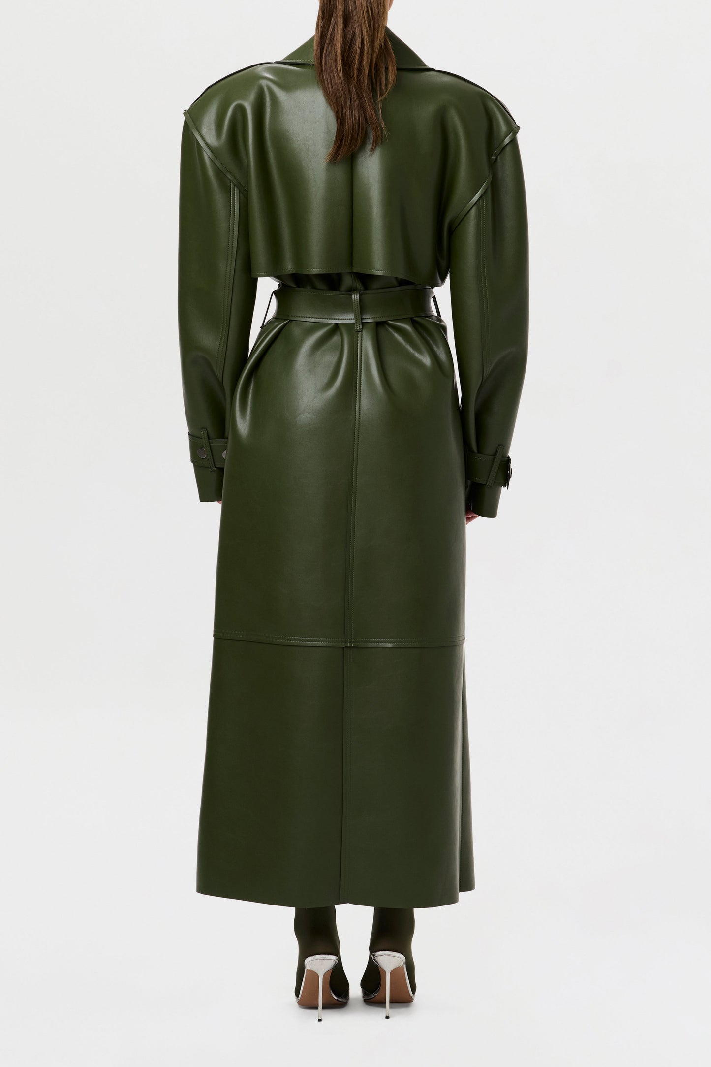 Vegan Leather Trench Coat