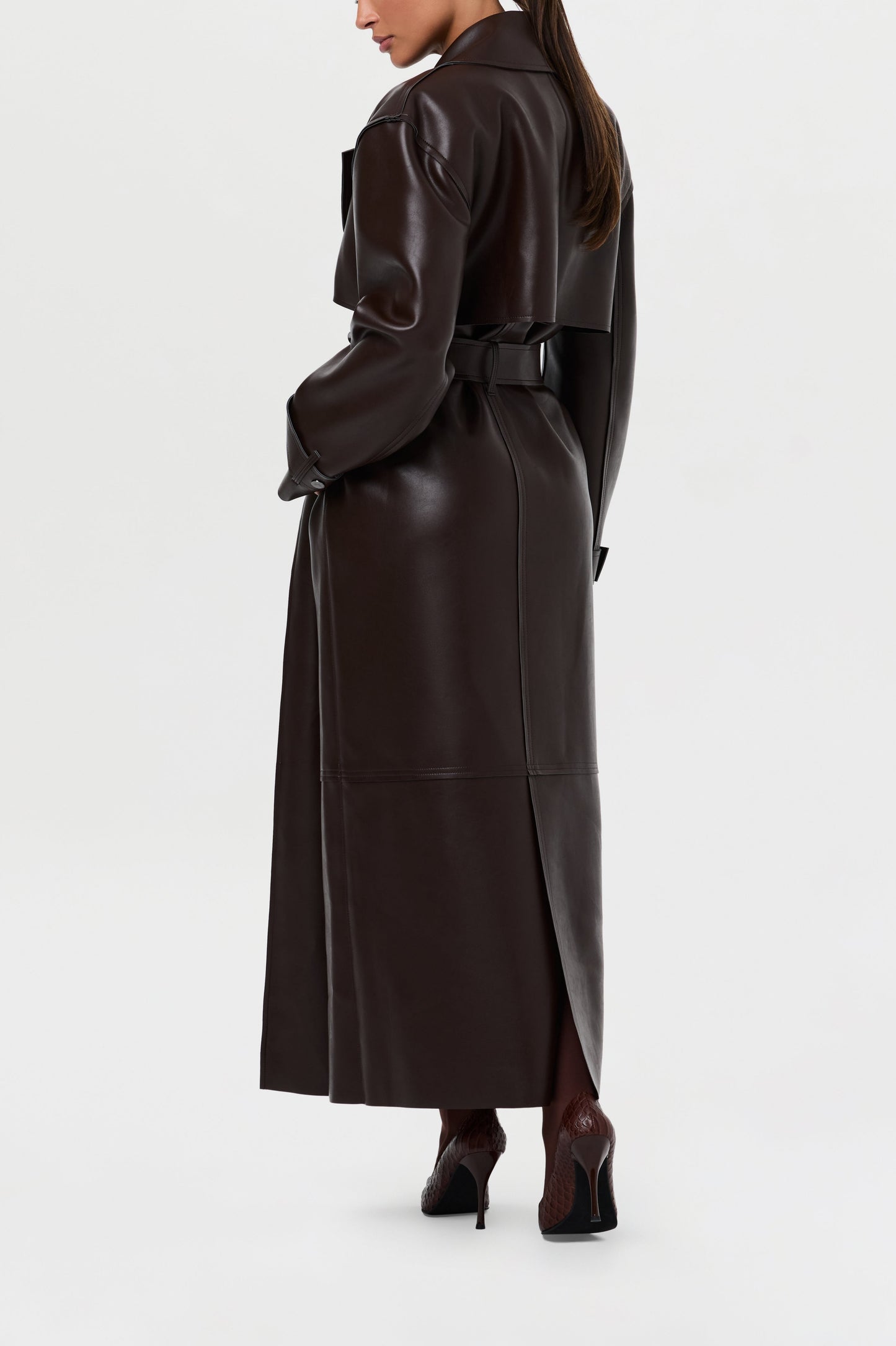 Vegan Leather Trench Coat