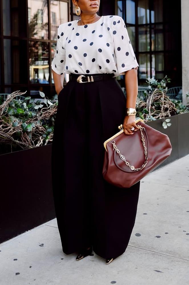 Black Wide-Leg Balloon Trousers