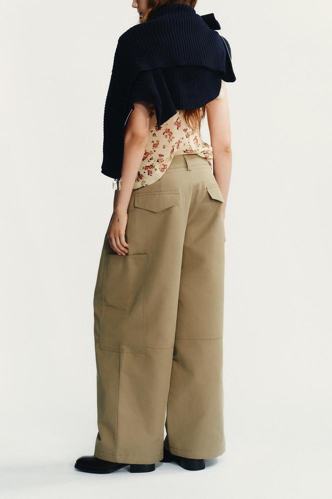 Pocket Halter Top & Pleated Cargo Pants Set