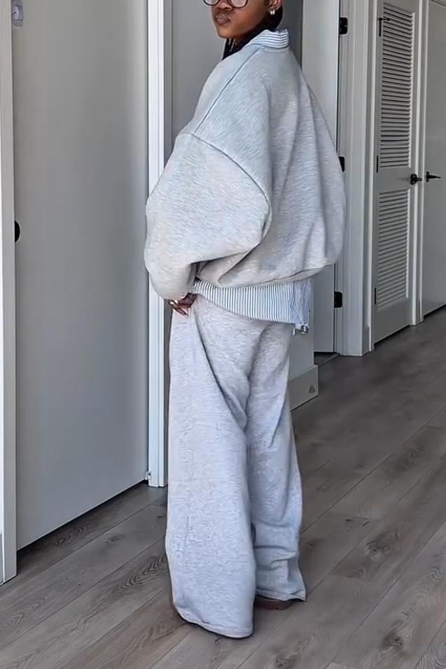 Gray Heather Heavyweight Extreme Sweatshirt & Pants Set