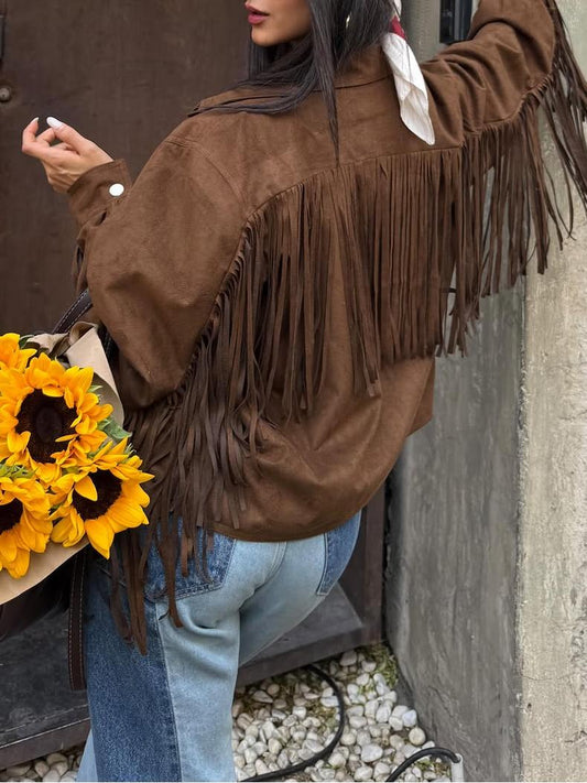 Brown Suede Fringe Jacket