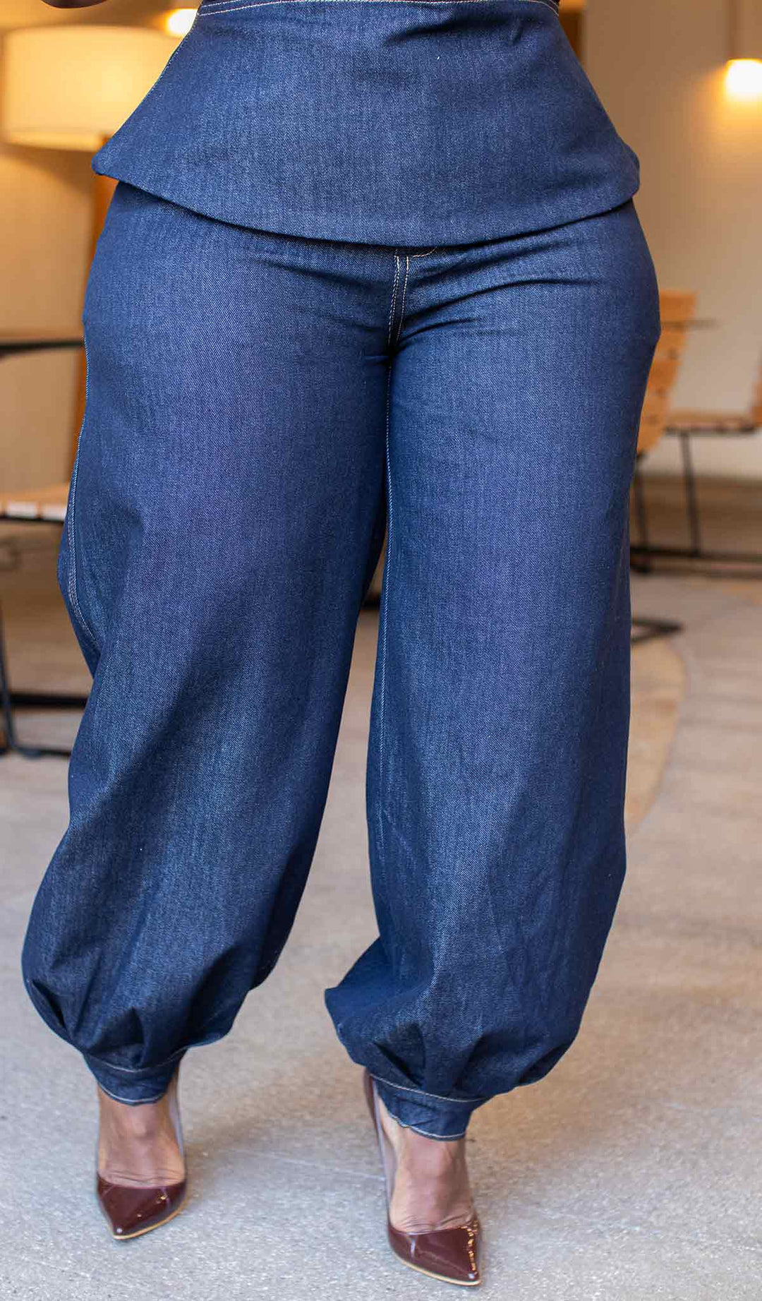 Denim Halter Pant Set