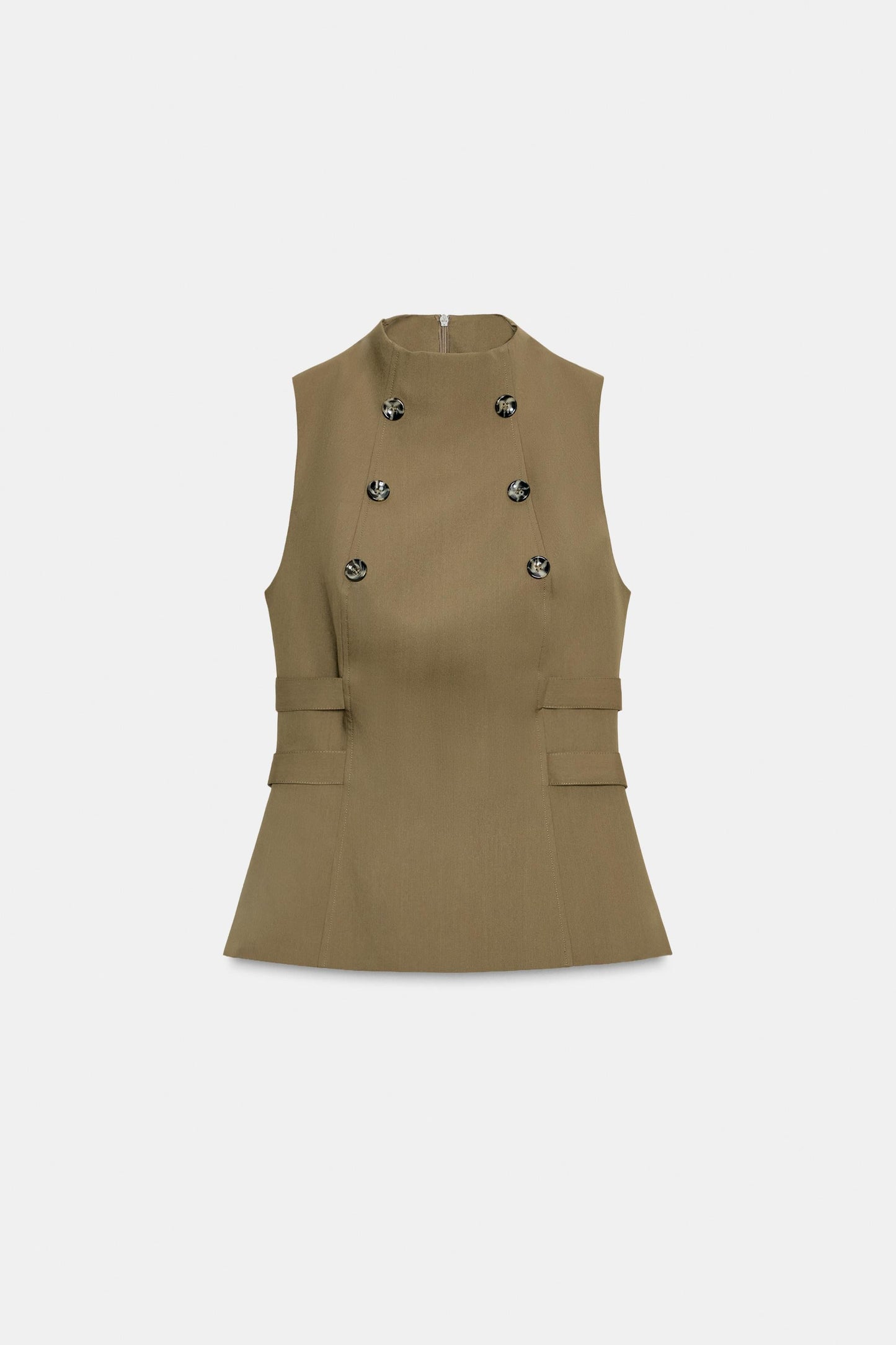 Button-Up Sleeveless Top