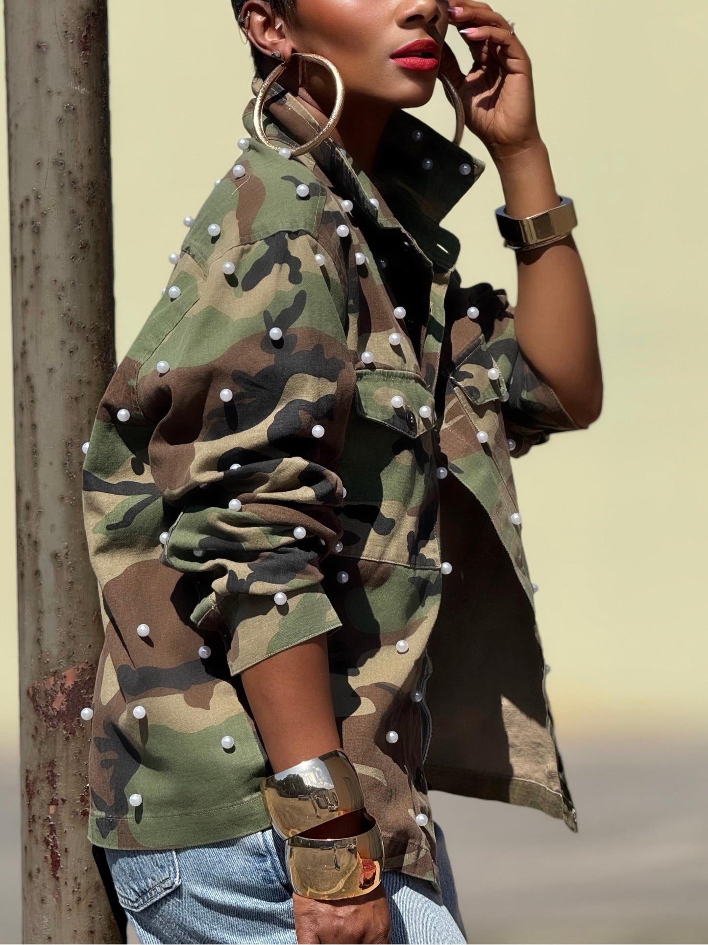 Hampstead Embellished Utility Shirt (Available in 3XL)