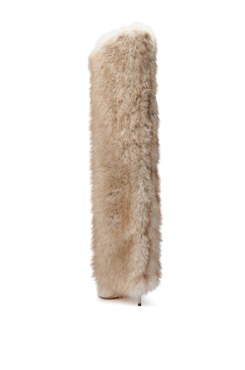 Bone Thigh High Fur Luxe Boot