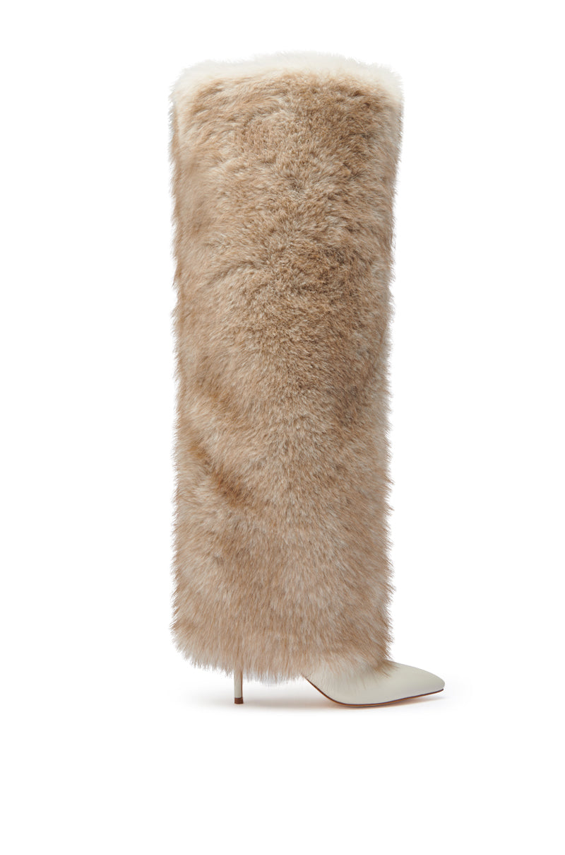 Bone Thigh High Fur Luxe Boot
