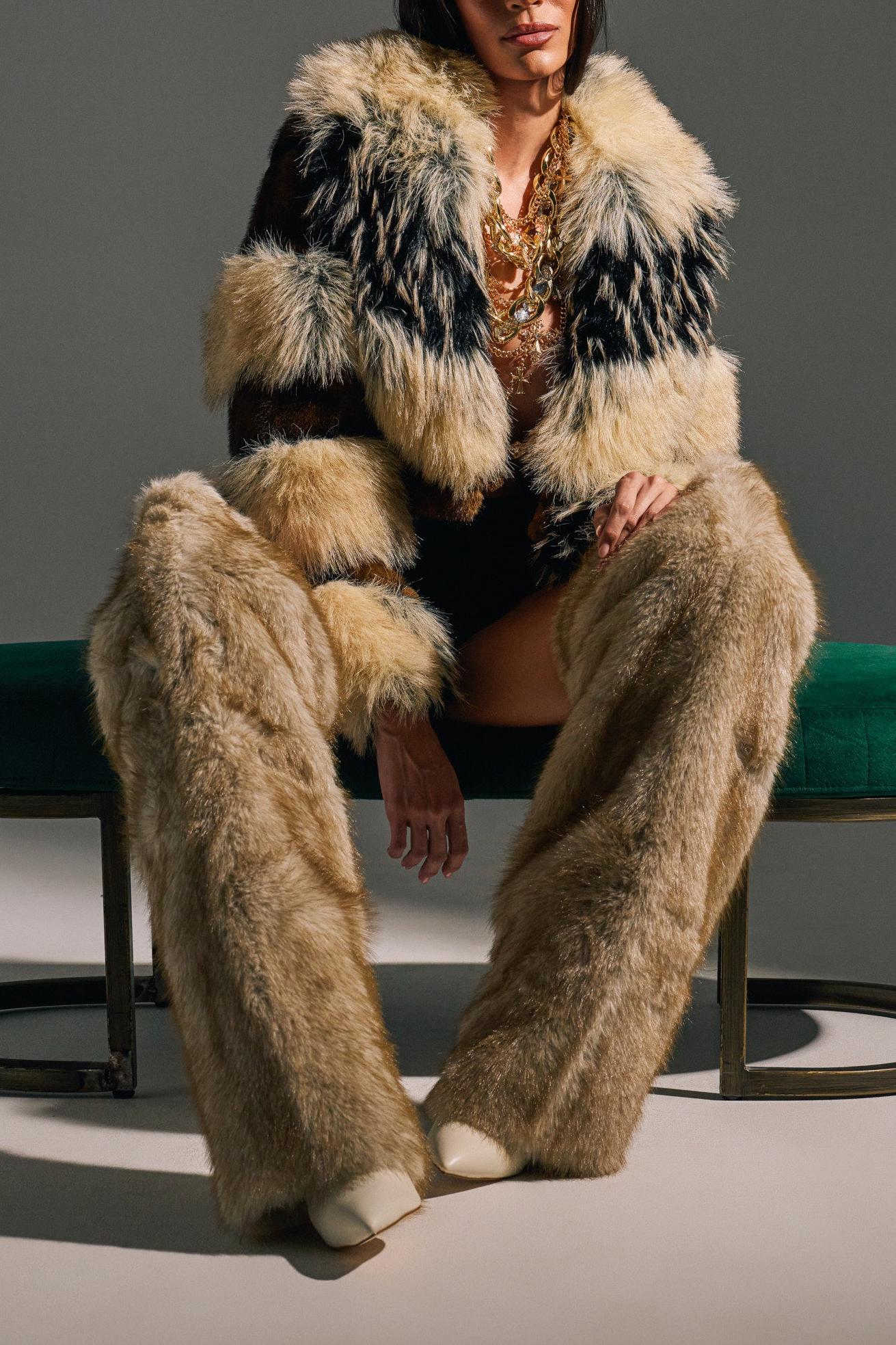 Bone Thigh High Fur Luxe Boot