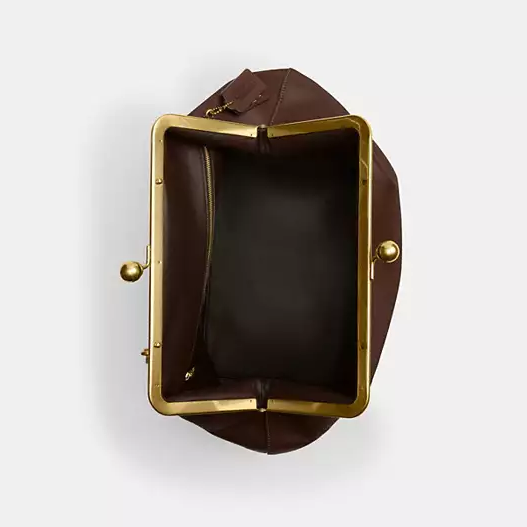 Large Kisslock Frame Bag In Crystal Signature Jacquard