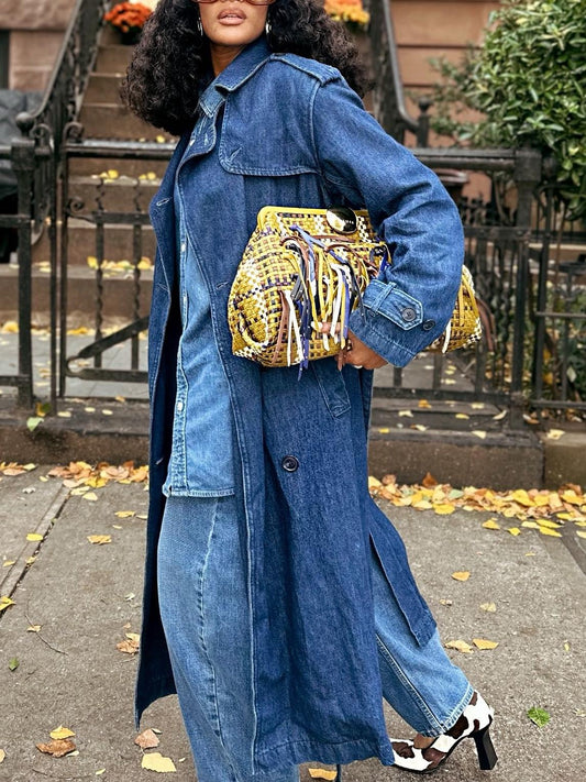 UltraSoft Denim Trench Coat