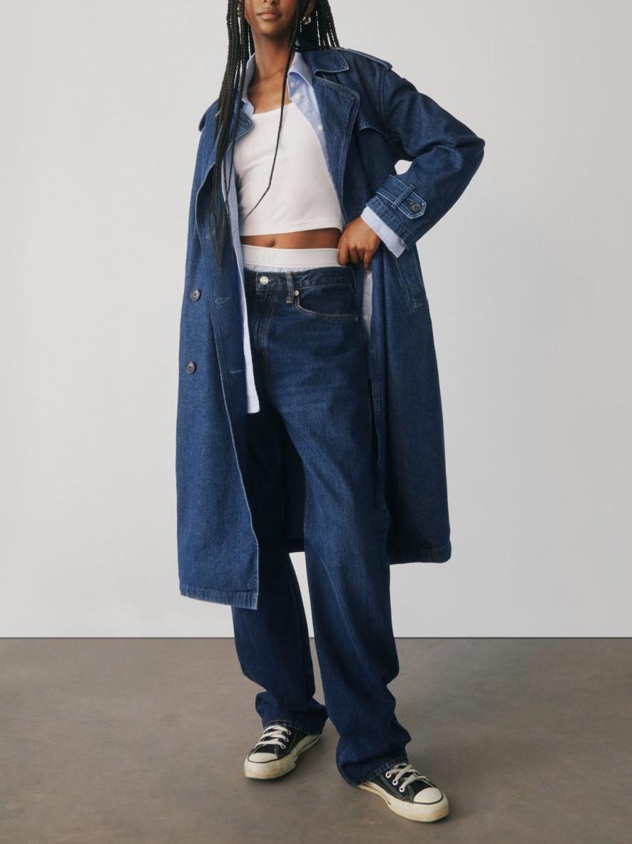 UltraSoft Denim Trench Coat