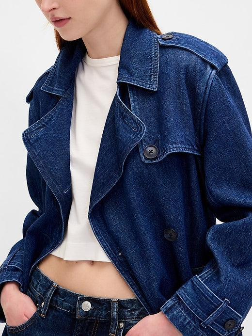 UltraSoft Denim Trench Coat
