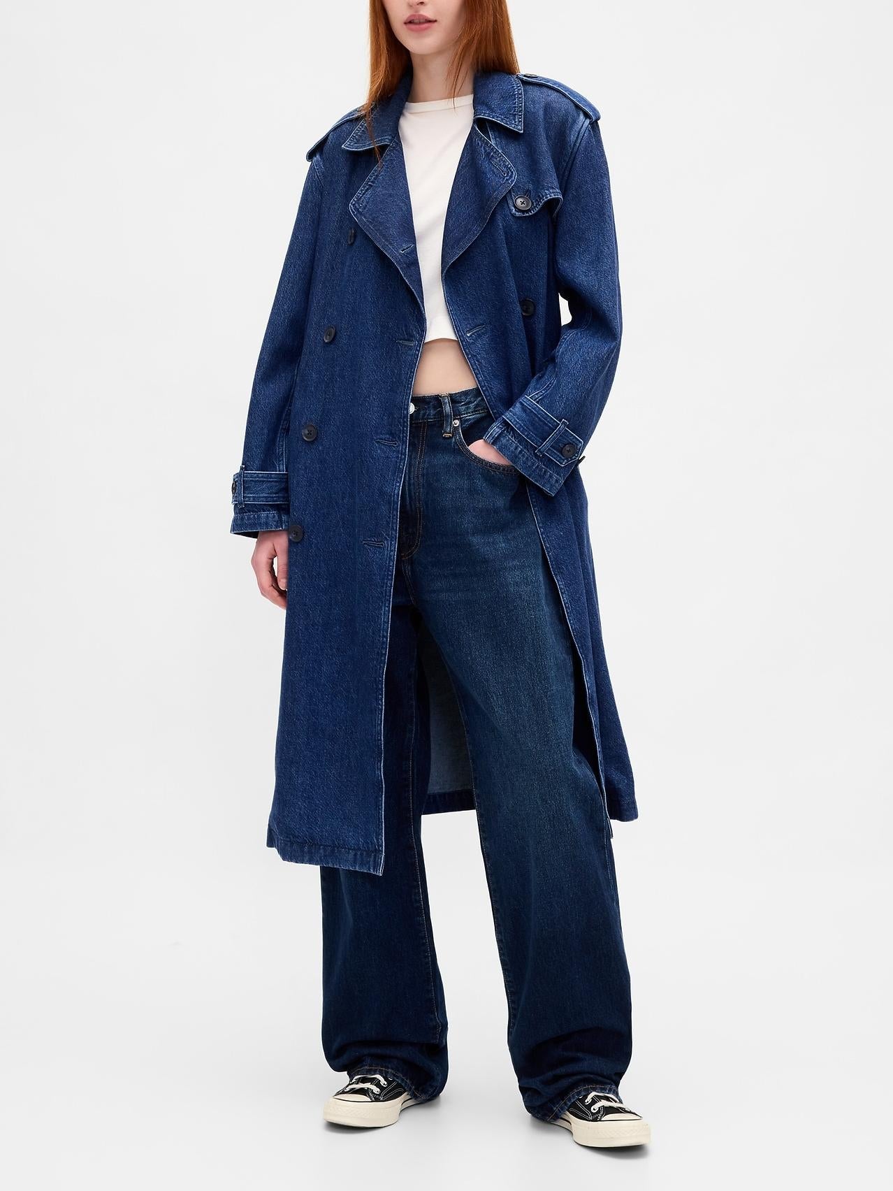 UltraSoft Denim Trench Coat