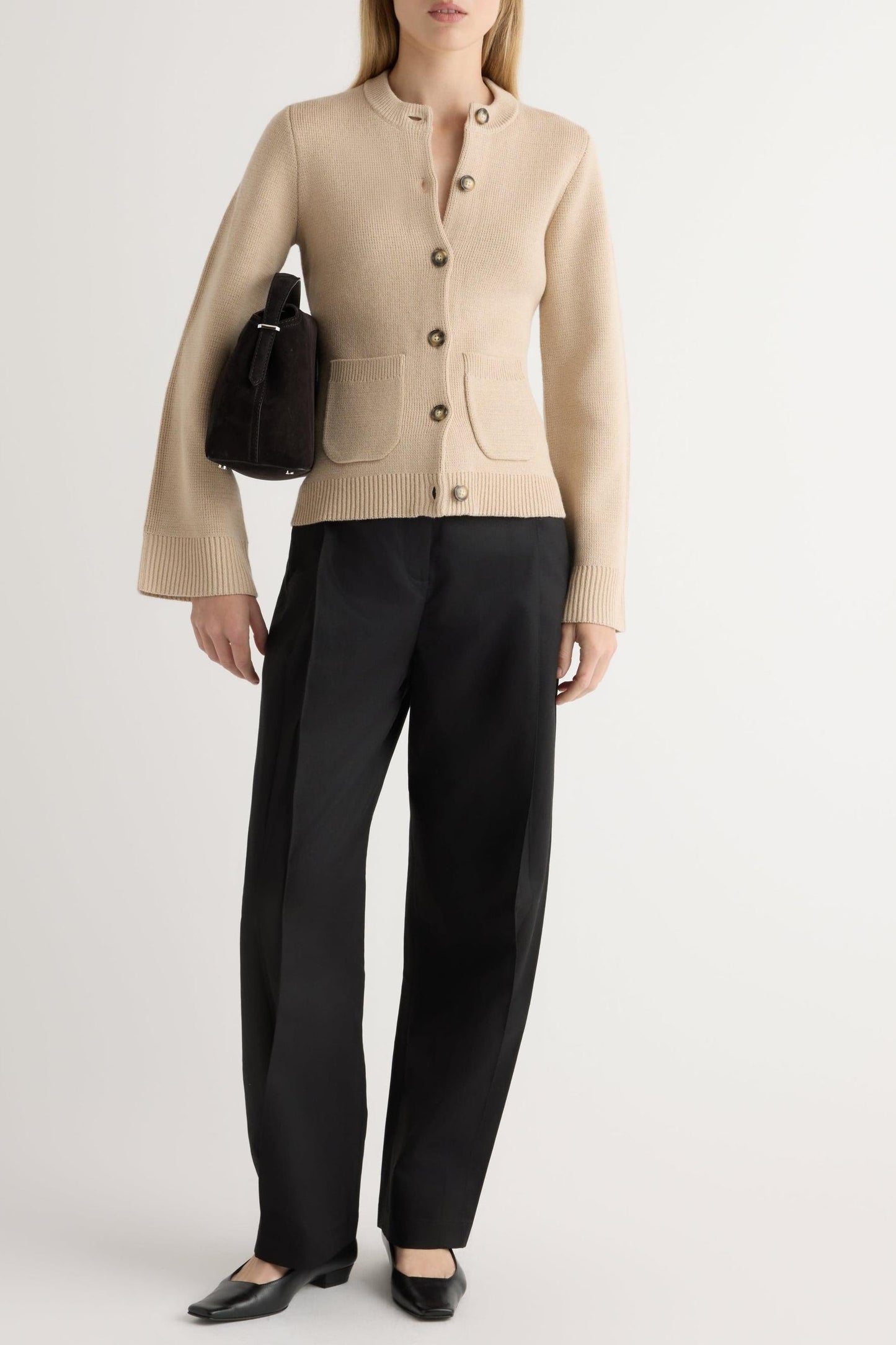 Women's Buckwheat Knit Button-Up Cardigan