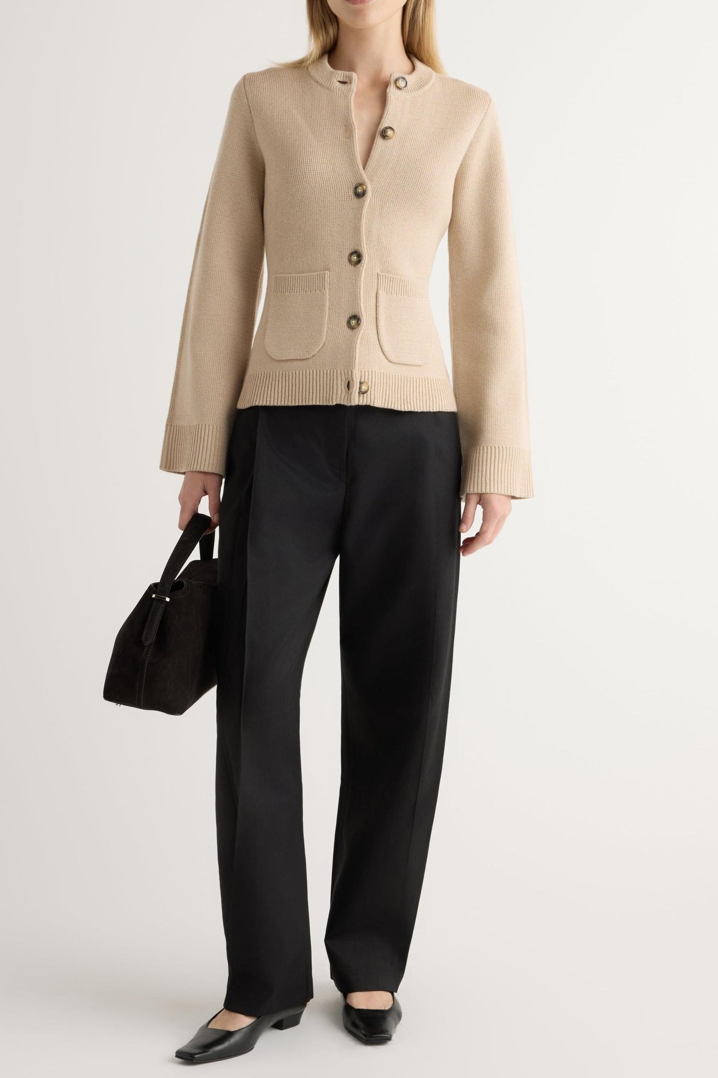 Women's Buckwheat Knit Button-Up Cardigan