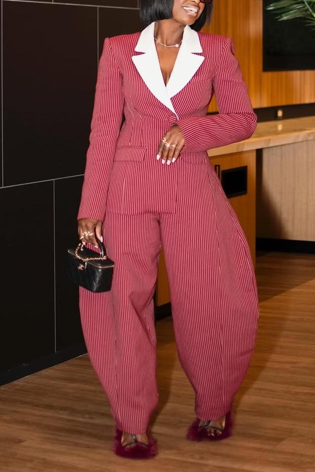 Pinstripe Blazer &  Pants Set