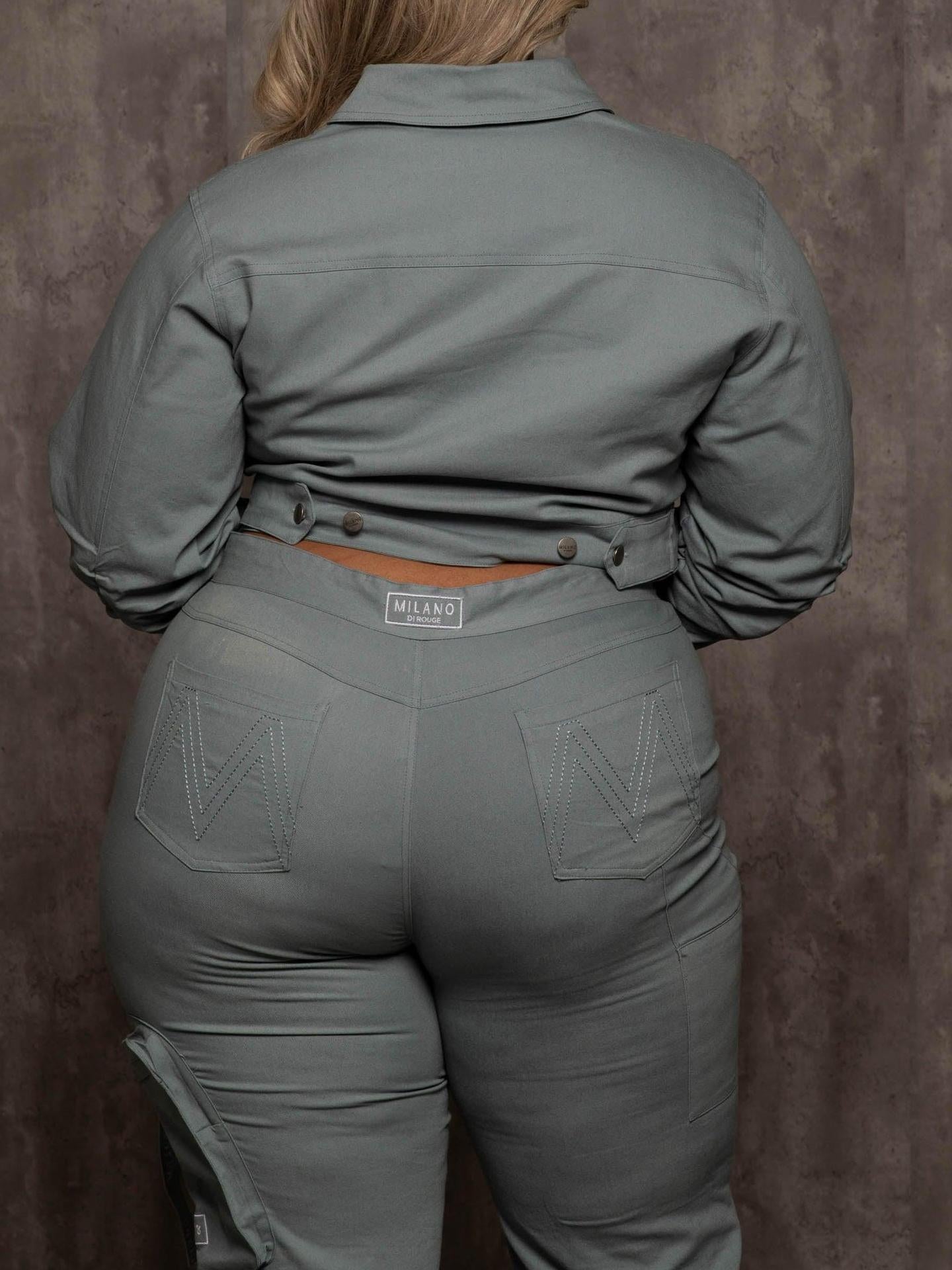 Cropped Utility Jacket & Pants Set