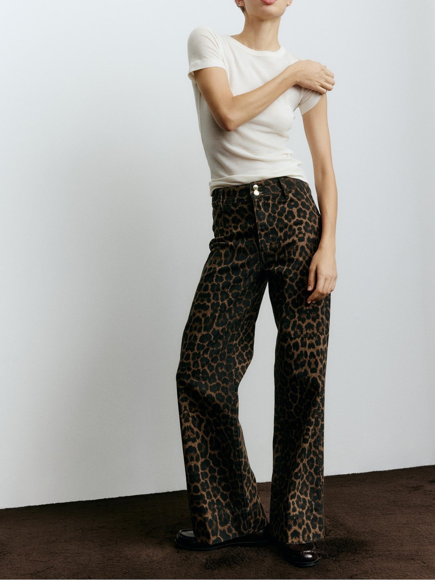 Leopard Wide High Jeans
