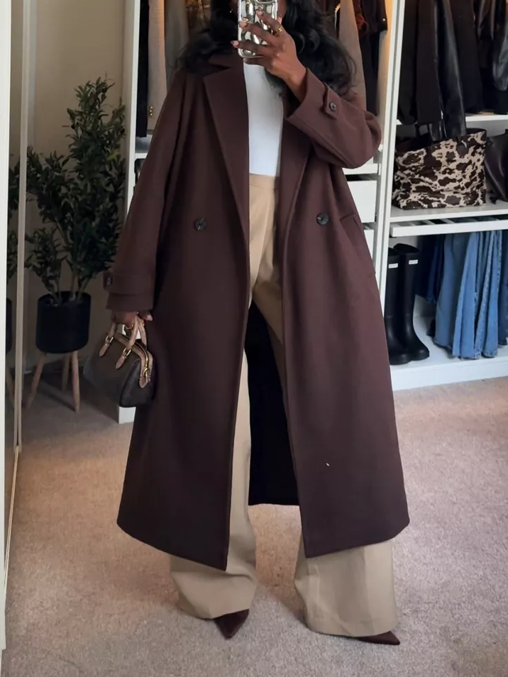 Womens Chocolate Brown Formal Dad Coat