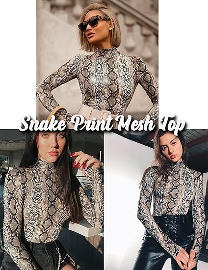 Long Sleeve Mock Neck Mesh Sheer Top