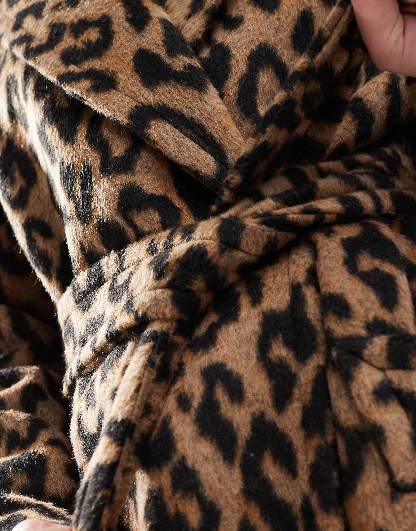 Belted Wrap Formal Coat In Leopard Print