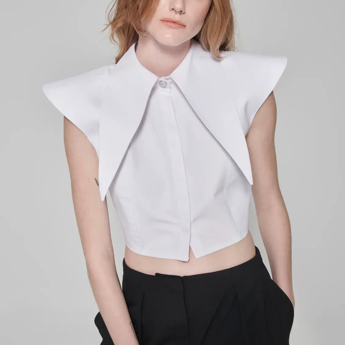 White Long Collar Shirt