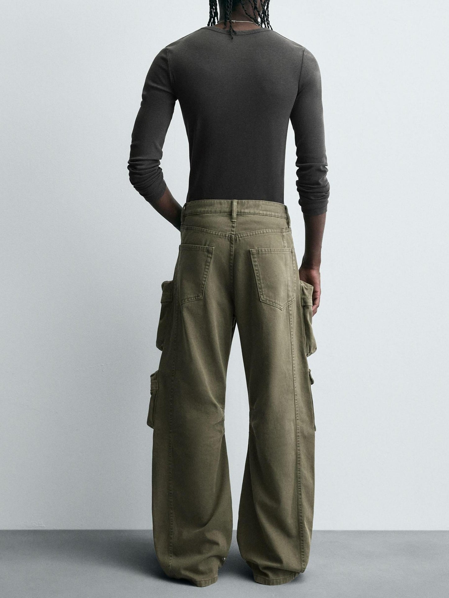 Denim Cargo Pants With Pockets