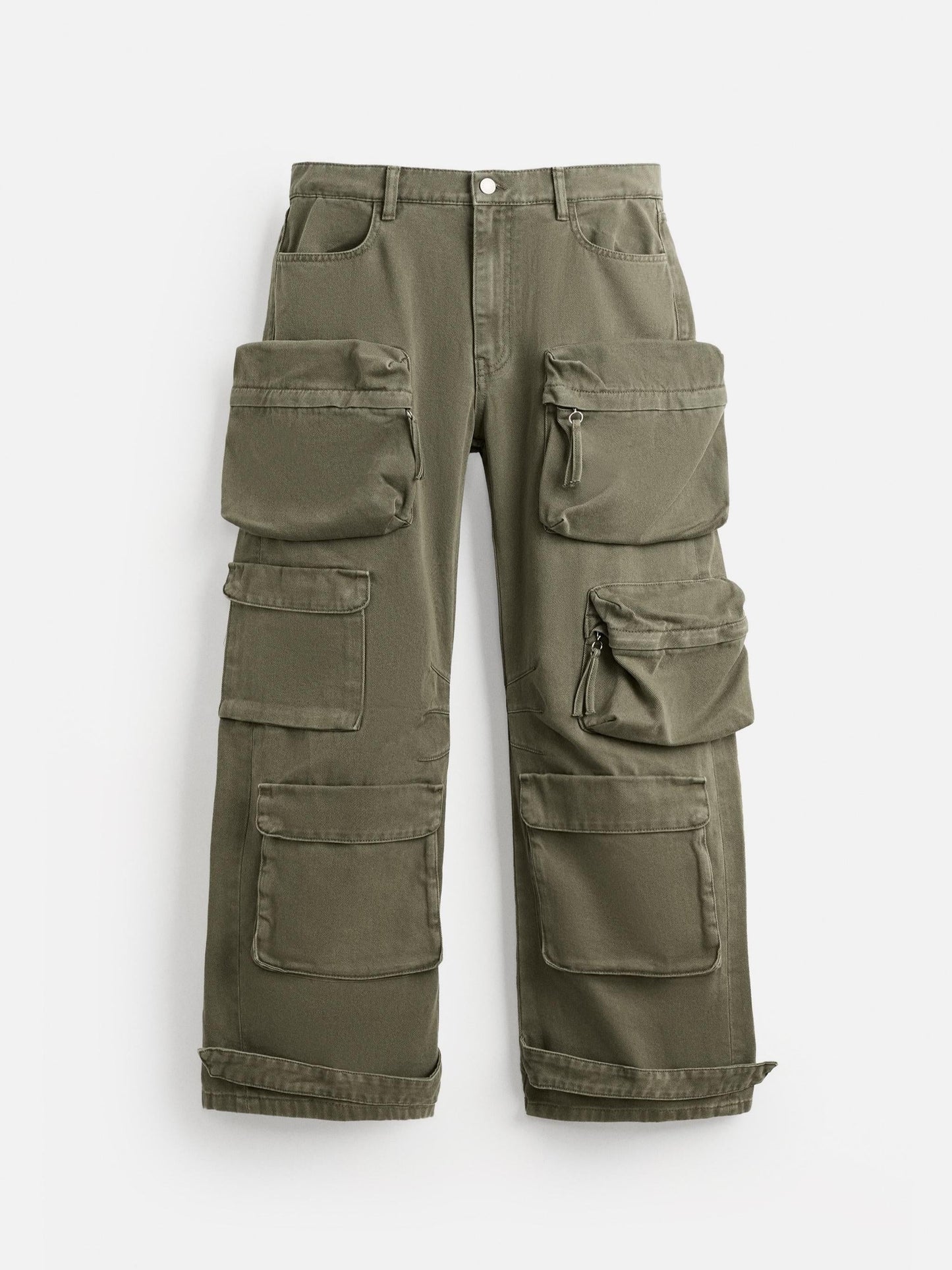 Denim Cargo Pants With Pockets
