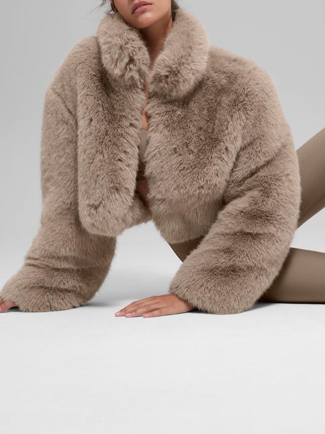 Opulent Faux Fur Cropped Jacket