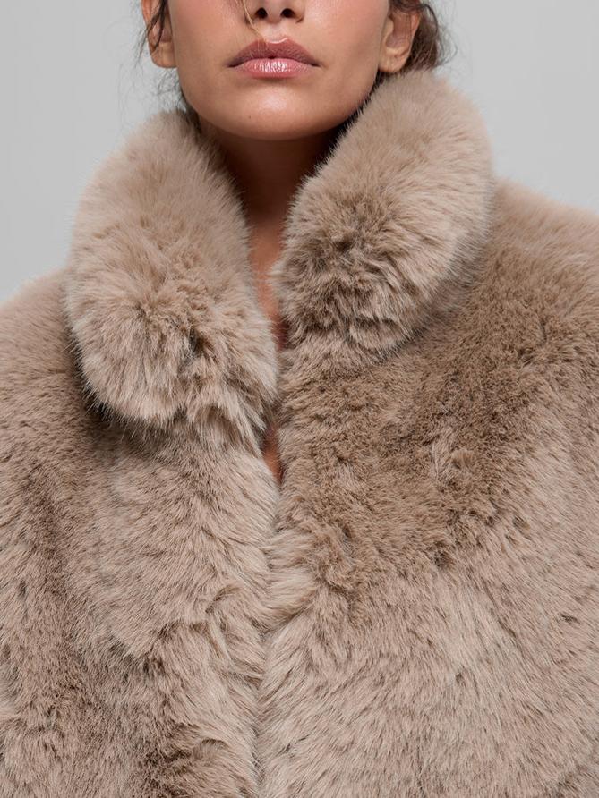 Opulent Faux Fur Cropped Jacket