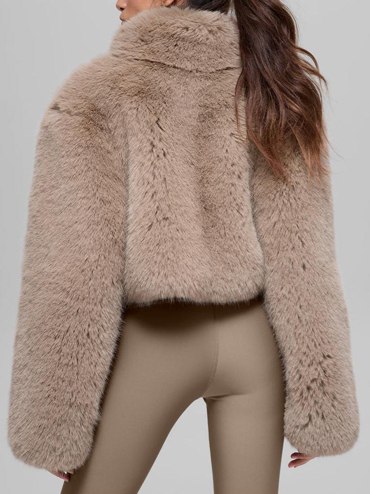 Opulent Faux Fur Cropped Jacket