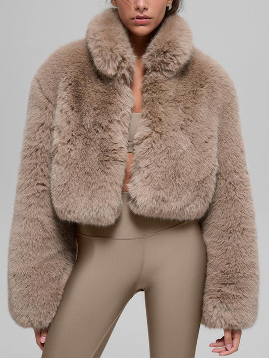 Opulent Faux Fur Cropped Jacket