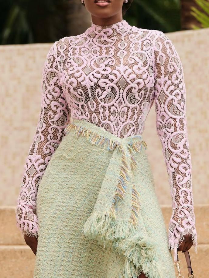 Fully Embellished Lace Bodysuit