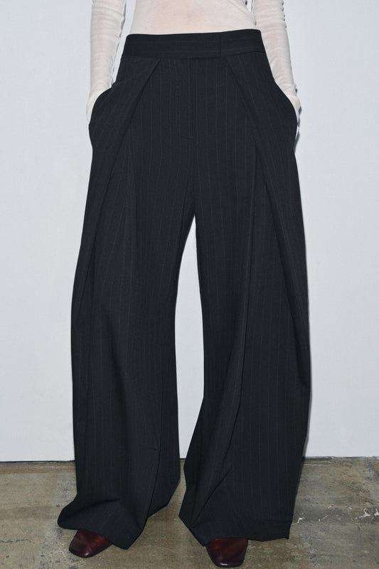 Pinstripe Pleated Pants