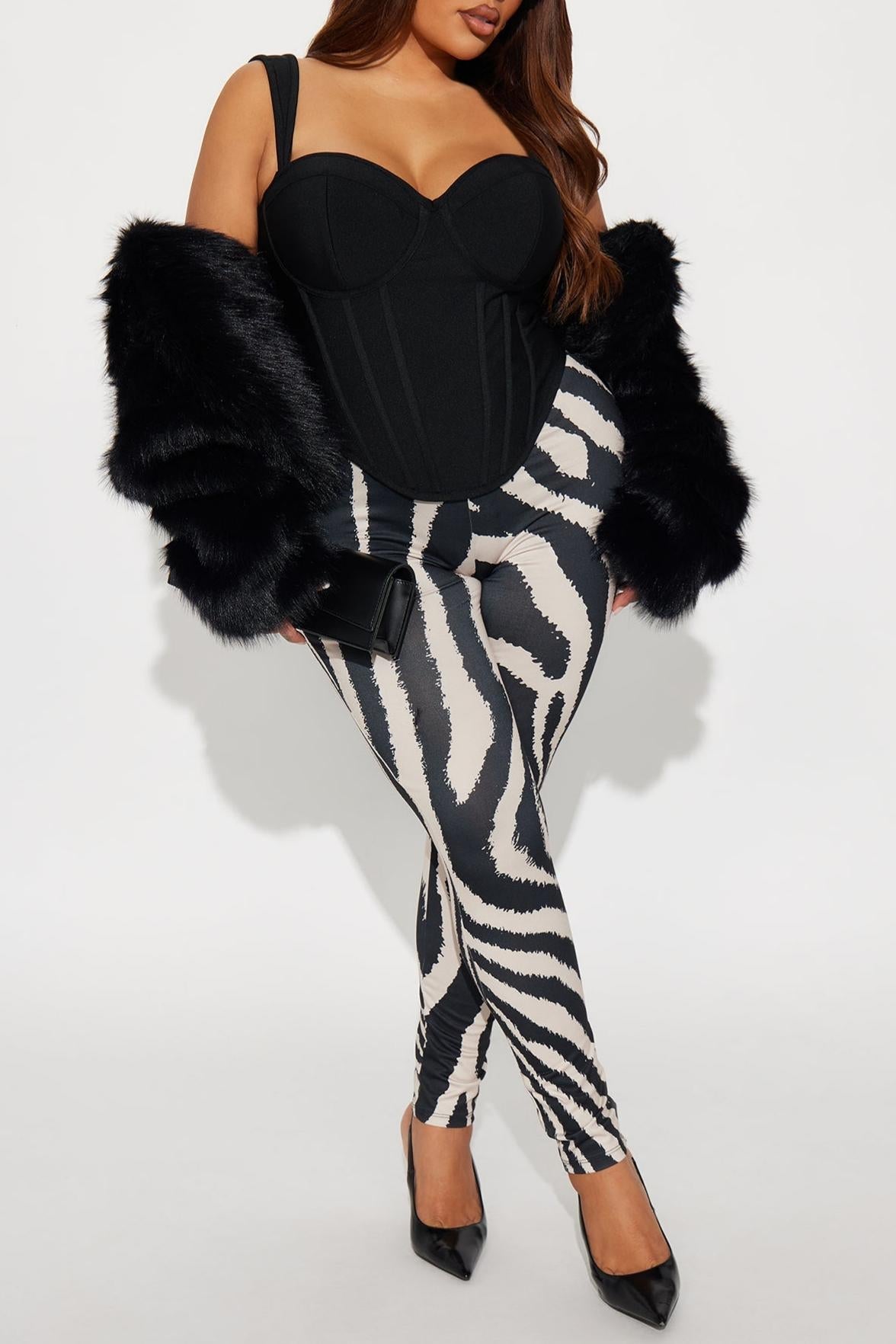 Midrise Zebra Print Legging