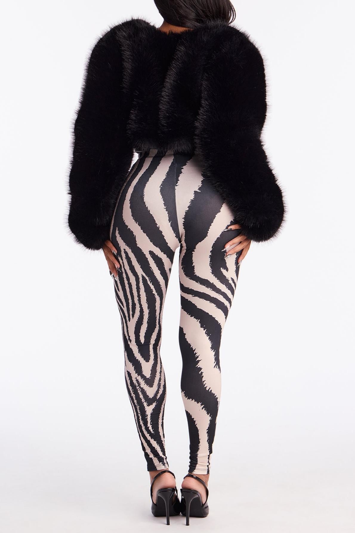 Midrise Zebra Print Legging