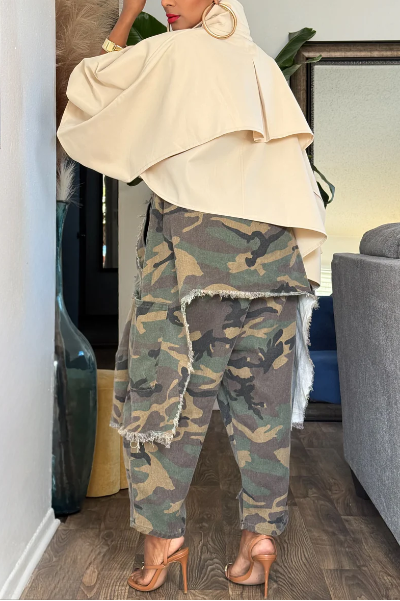 Soho Camo Denim Harem