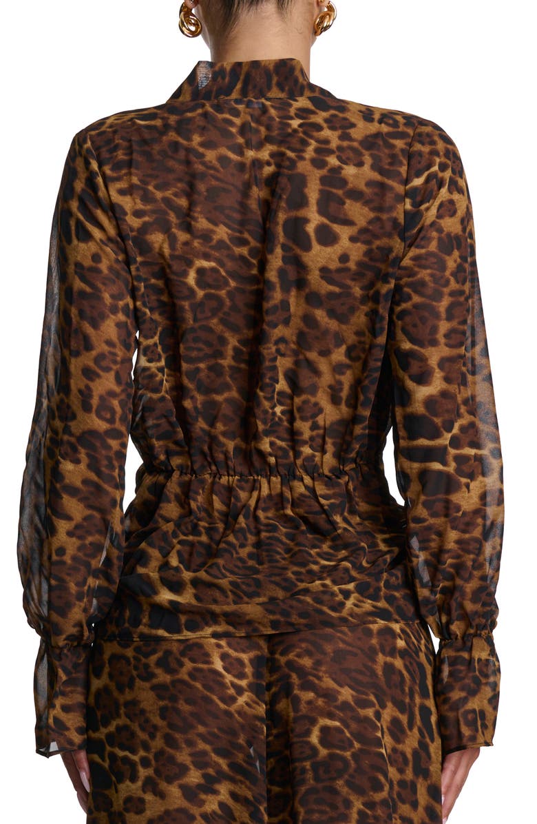 Plunge Tie Front Chiffon Top