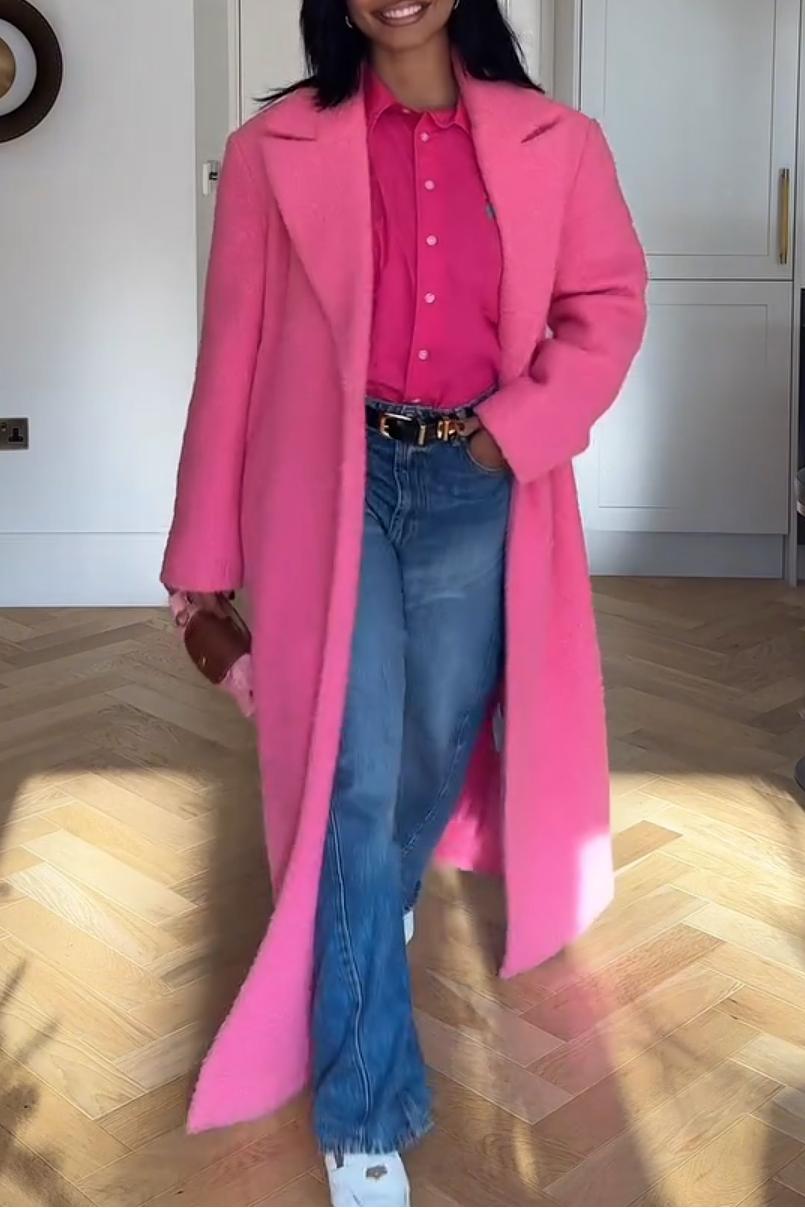 Pink Fuzzy Blend Coat